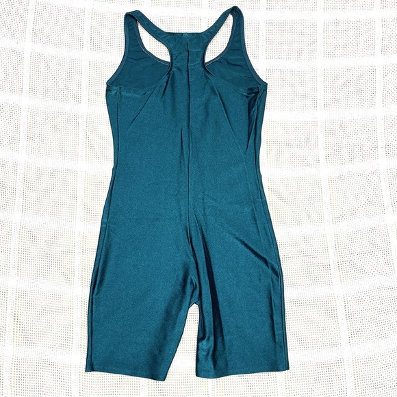Rare Vintage The Body Co racerback green blue athletic romper jumpsuit - Picture 3 of 9